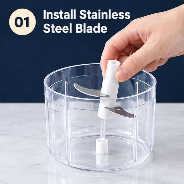 Load the stainless steel San Ye cutting head